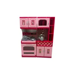 MAZUGI - Mini Cocina De Juguete Accesorios Rosado Para Niñas 2 partes