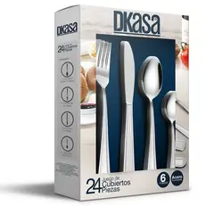 DKASA - Set de Cubiertos Simplicity de 24 Piezas en Acero Inox A004-220