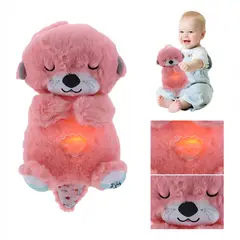 GENERICO - Nutria Peluche Que Respira Y Tranquiliza Sonido Anti Estres ROSA