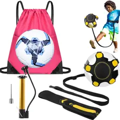GENERICO - Kit De Entrenamiento Fútbol Con Balón Cinturón Y Tula Fuscia