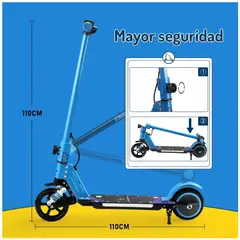 AMERICAN GENERICS - Patineta Eléctrica Plegable para Niños Motor 180W Luces y Batería de Litio 24V