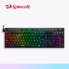 REDRAGON - Teclado K619-RGB HORUS NEGRO SP-RED Acabado Sólido