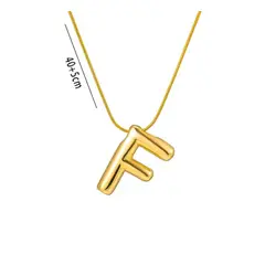 GENERICO - Collar Cadena Con Dije Letra F Tipo Chunky En Rodio