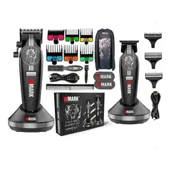 WMARK - Kit Profesional Barbero De Alta Velocidad NG-8634 Con Palanca De Ajuste Auxiliar Izquierdo