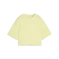 PUMA - Camisa Deportiva Original Wardrobe Ess Amarillo Mujer