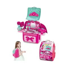 AMERICAN GENERICS - Set Maquillaje Maleta 2en1 Tocador Peinador Juguete Niñas