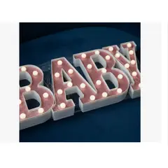 INFANTILES CAJUROMIX - Letrero Luminoso Led Baby Decorativo Para Interiores Rojo