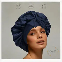 GENERICO - Gorro Tipo Bonnet Satín Licrado Antifrizz Color Azul