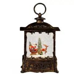 ZHOPI CO - Farol Navideño Retro Efecto Nieve Luz y Sonido