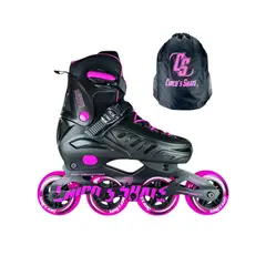 ROLLER - Patines En Linea Semiprofesionales Skate Con Maleta Fucsia L 39 Ajustables a 42