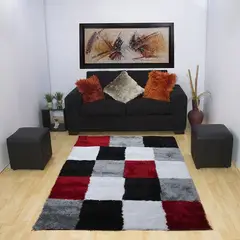 MITAPETE COM - Tapete Alfombra Sala 120 X 170cms Rojo Gris
