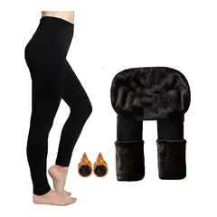 YOGA & GYM - Legging térmico con interior fleece cintura alta y ajuste cómodo