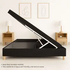 ESTILO Y CONFORT - Base Premium con Baúl 140x190 Color Negra
