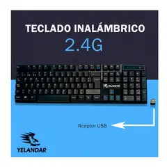WEIBO - Teclado Mecánico Inalámbrico Yelandar K100 Negro Ñ USB con Pad Numérico