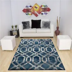 MITAPETE COM - Tapete Alfombra Decorativo Sala 120 X 180cms Azul