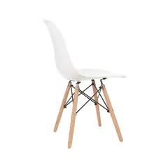 ERGONOMUS - Silla De Comedor Estilo Eames De Polipropileno Color Blanco Liso
