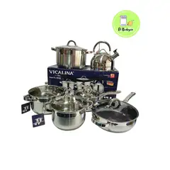 GENERICO - Juego de Ollas con Tetera Acero Quirúrgico de 12 Piezas!!