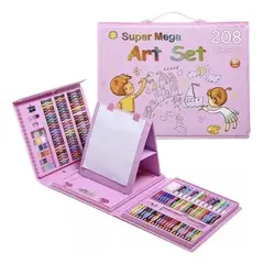 GENERICO - Set Kit Arte Niños Maleta Crayón Acuarela Plumón 208 Piezas