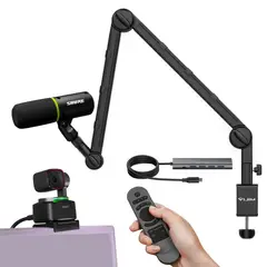OBSBOT - Combo Tiny 2 Webcam 4K + Control Remoto + Hub 3-en-1 + Mic Shure MV6 + Brazo Ulanzi LS25
