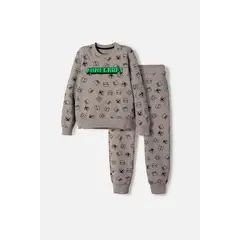 MINECRAFT - Conjunto de con pantalón gris para niño