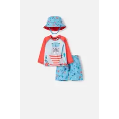 LITTLEMIC - Conjunto de Baño con sombrero multicolor para bebé niña