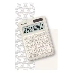 CASIO - Calculadora Japanese Pattern Edition Japanese Art Edition akekago White MS-20UC-JWE-W-DC12 Dígitos Beige