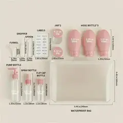 MILOPTS - Kit Frascos Rellenables Viajeros Anti-fugas Estuche Portátil Aseo