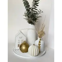 GENERAL - Centro de mesa navideño hogar decoracion base jarron vela accesorios