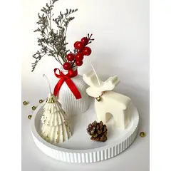 GENERAL - Adorno decorativo para centro de mesa jarron velas reno arbol navideño