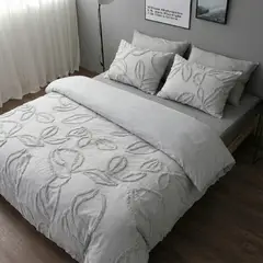 MY HOME STORE - Duvet Harmony Leaf Gris + Plumón