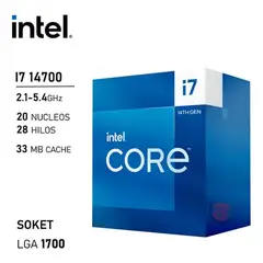 INTEL - Procesador CORE i7 14700 Multitarea y Juegos Intensivos