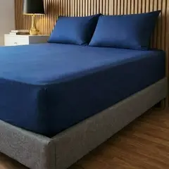 MY HOME STORE - Semijuego Sábana Navy Peony Azul