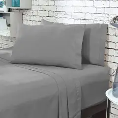 MY HOME STORE - Juego de Sábanas Gris Claro