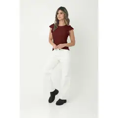BELIFE - Blusa roja con boleros para mujer