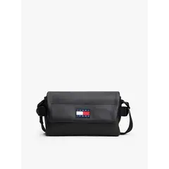 TOMMY HILFIGER - Bolso negro cruzado con solapa