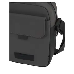 TOMMY HILFIGER - Bolso gris mini reporter con bolsillo frontal con solapa