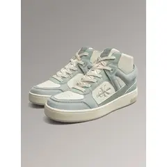 CALVIN KLEIN - Tenis multicolor altos tipo basket de cuero