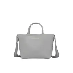 TOMMY HILFIGER - Bolso gris tote con correa cruzada tejida