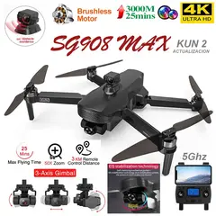GENERICO - Drone zll sg908 max gps camara 4k 3km sensores optico giroscopio motores sin escobillas dron evita obstaculos led