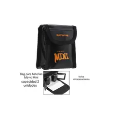 GENERICO - Bag Estuche 2 Baterias Mavic Mini Dji Transporte Travel Lona negro
