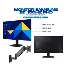 SAMSUNG - MONITOR 22 - 100HZ PANEL IPS FULL HD + BRAZO MONTURA VESA