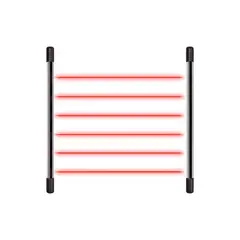 ZER - Barrera Perimetral 100m 6 Haces 1.08m Alto Salida NA/NC Potencia IR Ajustable Tamper