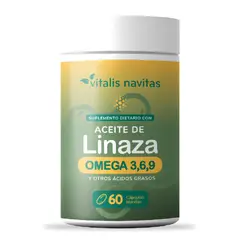NUTRIPHARMA - Aceite De Linaza + Omega 3, 6 Y 9 Vitalis Navitas (60 Cápsulas)