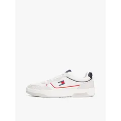TOMMY HILFIGER - Tenis negro de cuero con suela cupsole