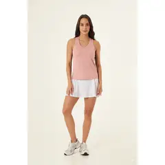 BELIFE - Camiseta deportiva manga sisa rosada para mujer