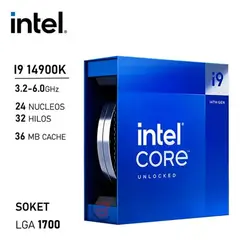 INTEL - Procesador CORE i9 14900K Para Tarjeta Madre LGA1700 Rendimiento y Estabilidad