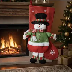 GENERICO - Bota De Navidad Muñeco De Nieve - Relieve Rojo