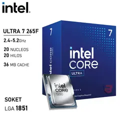 INTEL - Procesador CORE ULTRA 7 265F Para LGA1700, Estabilidad y Bajo Consumo