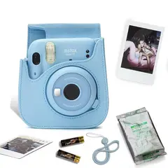 FUJIFILM - Cámara Instantánea Instax Mini 12 Azul Set con Estuche y 10 Fotos
