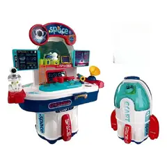 XIONG CHENG - Maleta Juego Simulador Transbordador Astronauta - Juguete Educativo Espacial 3 en 1